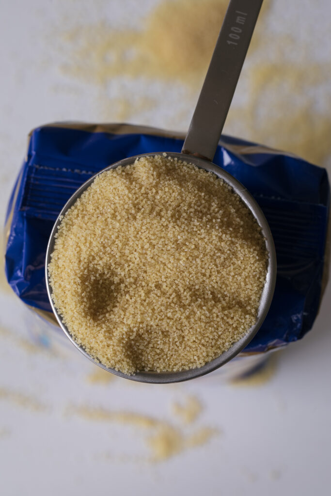 couscous in measuring cup